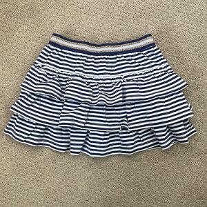 Boden Navy/White Striped Ruffle Skort (size 5-6Y)